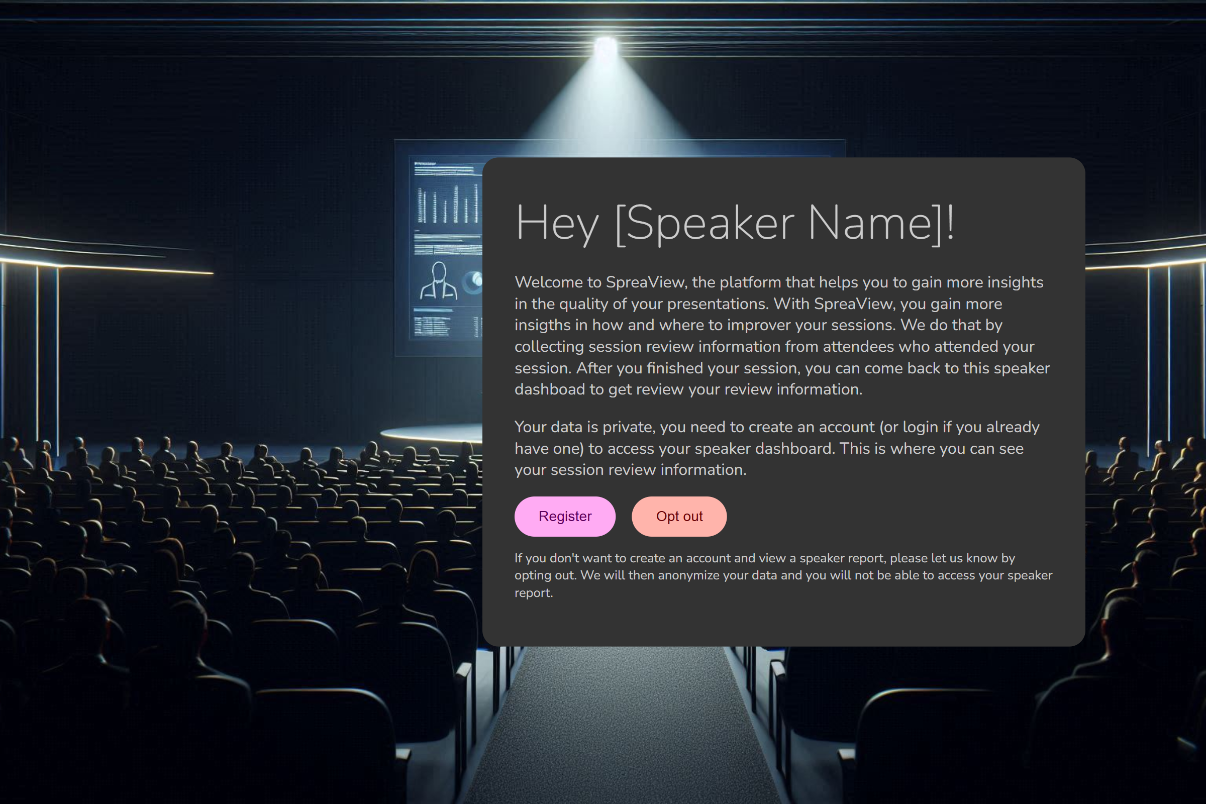 Speaker Registration Page